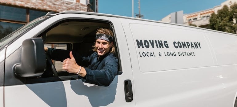 a mover in a moving van
