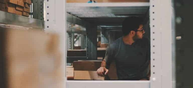 a man in a warehouse