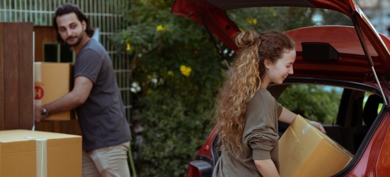 Couple getting ready to move their items to storage Beaver Creek CO offers