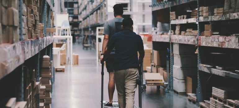 a man in a storage unit