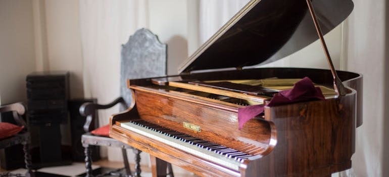 a wooden piano