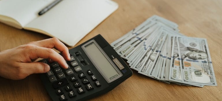 a person calculating